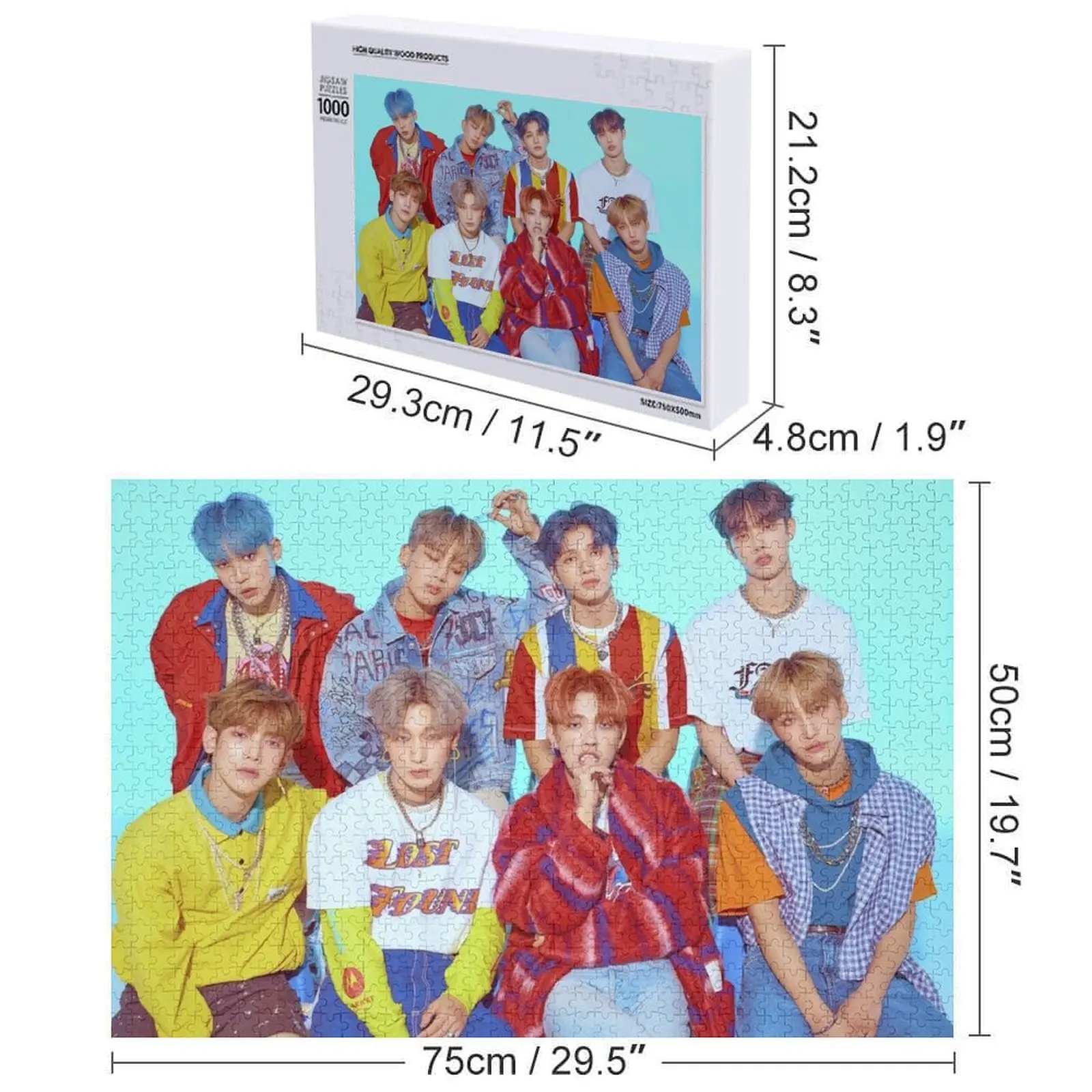 Quebra-cabeça com logotipo ATEEZ personalizado com foto quebra-cabeça de brinquedo infantil personalizado