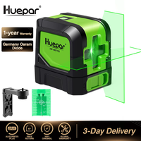 Huepar 9011G 2 Lines Laser Level Self Levelling (4 degrees) Green Beam Laser Horizontal & Vertical Cross-Line with Magnetic Base