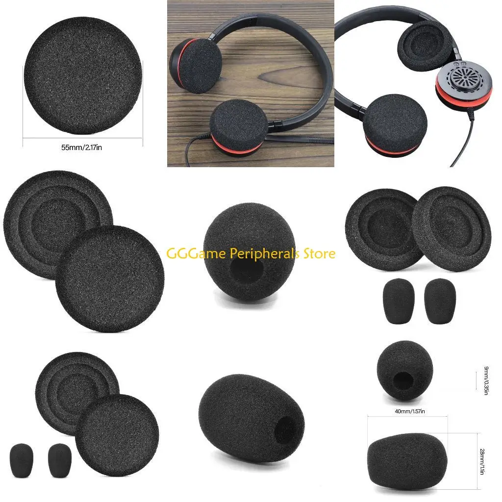 

U55B Прочные и дышащие подушечки для ушей и пенопластовые чехлы для микрофонов для Evolve20 20se 30 30II 40 65 65 гарнитуры