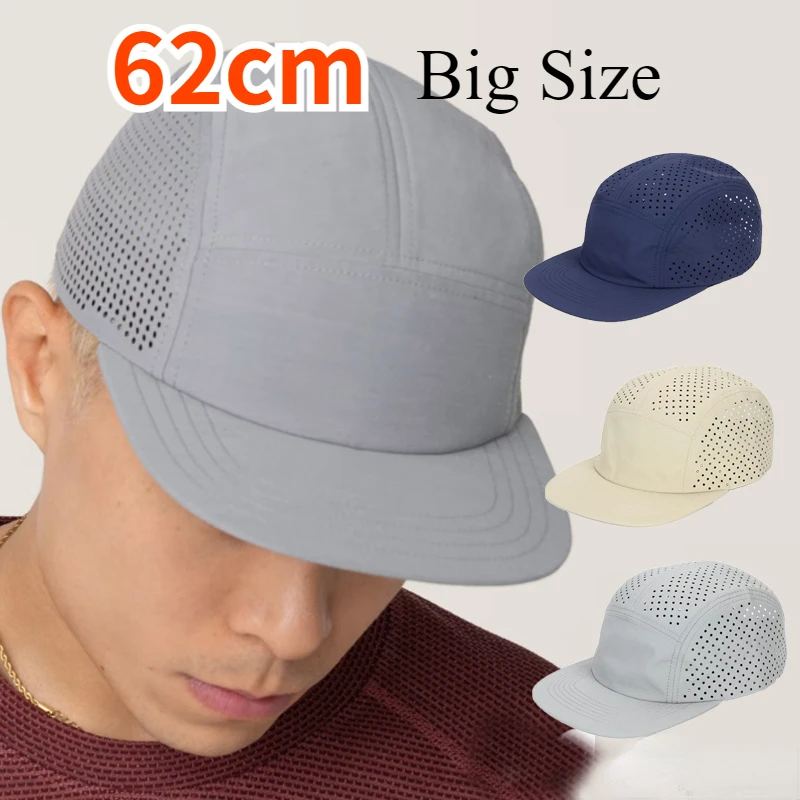 Big Size 5 Panel Cap for Men Lightweight Breathable Quick-drying Large Baseball Caps Running Camping Hiking Training Outdoor Hat