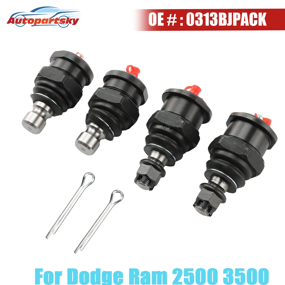 

4PCS Upper Lower Ball Joint Kit 0313BJPACK KR7467 KR0316 For 2003-2013 Dodge Ram 2500 3500 4x4 5.9L/6.7L Cummins diesel engines