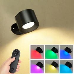 Led Wall Lamp Touch Remote Control IR 360 Rotatable USB Recharge Wireless Portable Night Light For Bedside Bedroom Reading Lamp