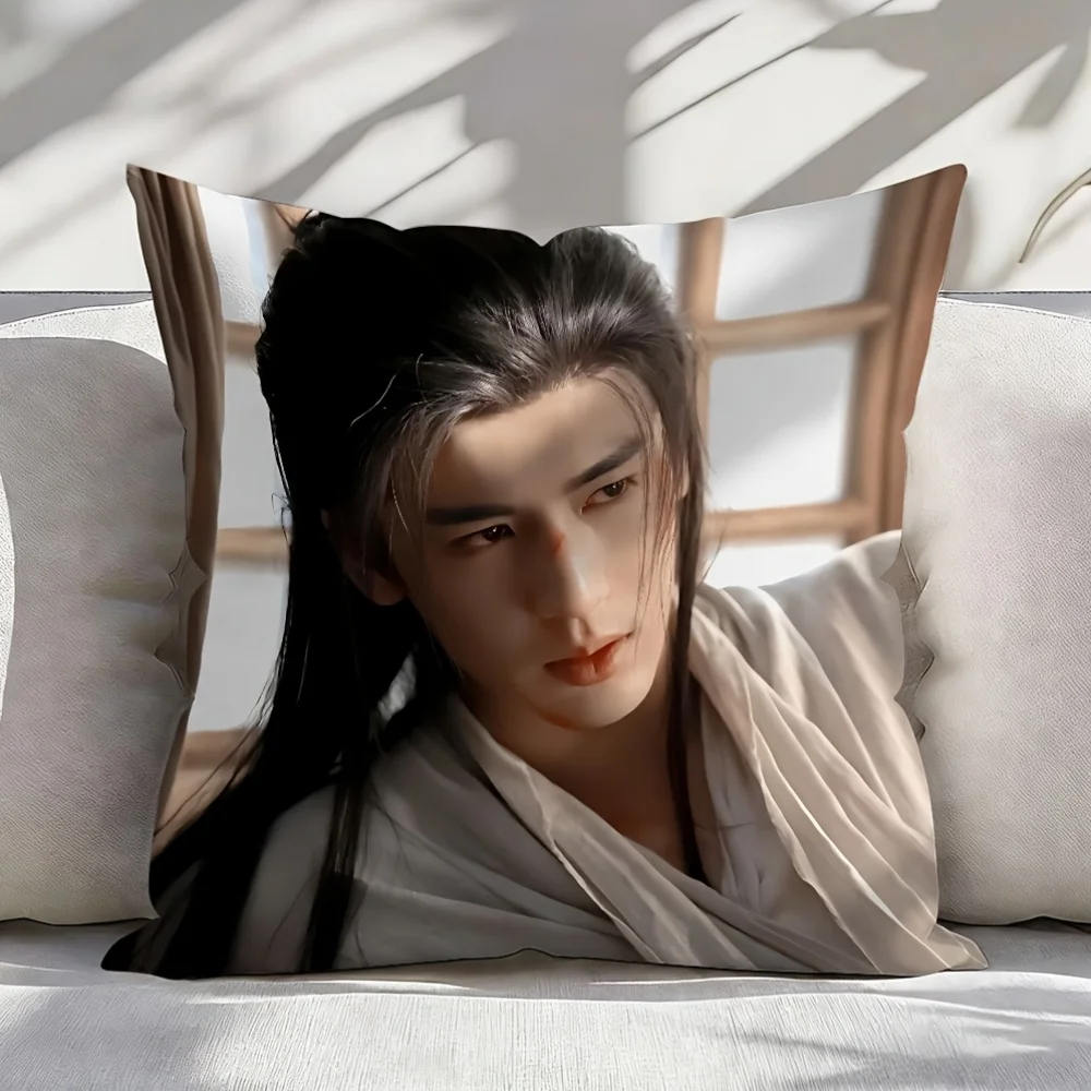 1PC Zhang Linghe as Xie Zheng Housse de coussin imprimée, housse de coussin en polyester avec fermeture éclair (sans rembourrage), lavable en machine, idéale pour Livi