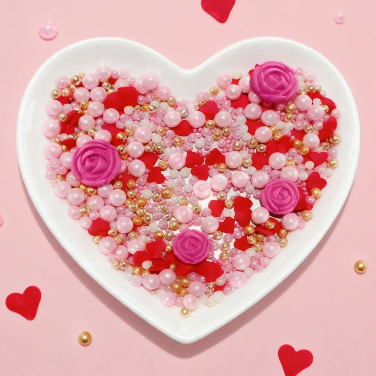 130g Pink Sprinkles &Pearls for Cake Decorating,Baking,Ice Cream,Cookies Topper,Perfect for Valentine's,Mother's Day,Baby Shower