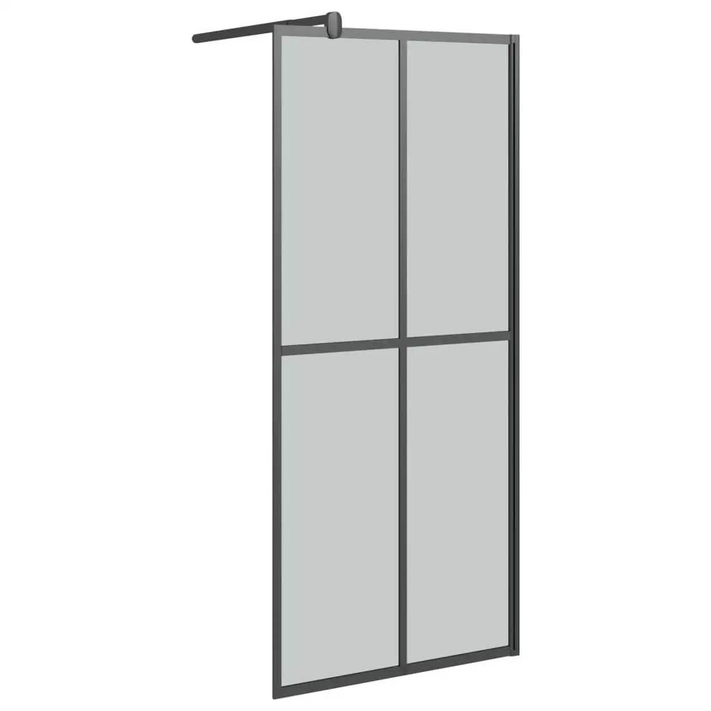 35.4x76.8 Walk-In Shower Screen - Dark Tempered Glass - Modern Bathroom Upgrade