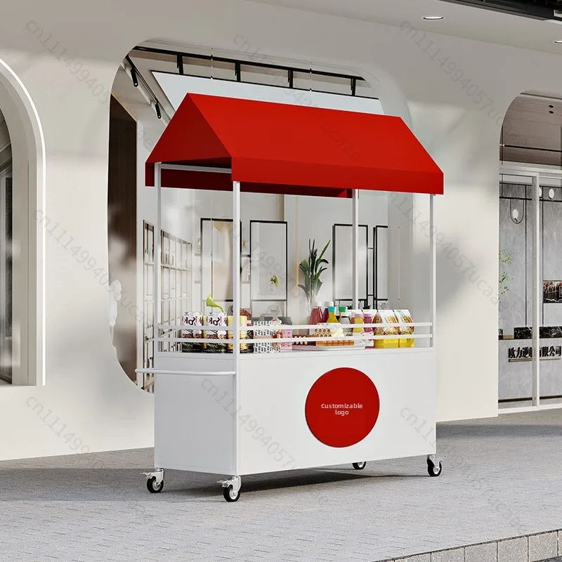 Custom Vending Cart Commercial Plaza Mobile Cart Street Stall Snack Cart Display Stand Night Market Stall Promotional