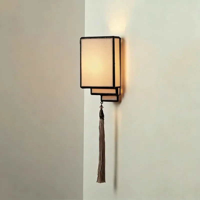 New Chinese multi-layer fringed classical sofa background bedroom bedside wall decoration