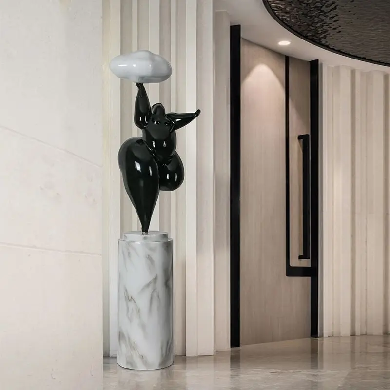 Figure sculpture ornament home, living room entrance floor lamp creativity, art decoration