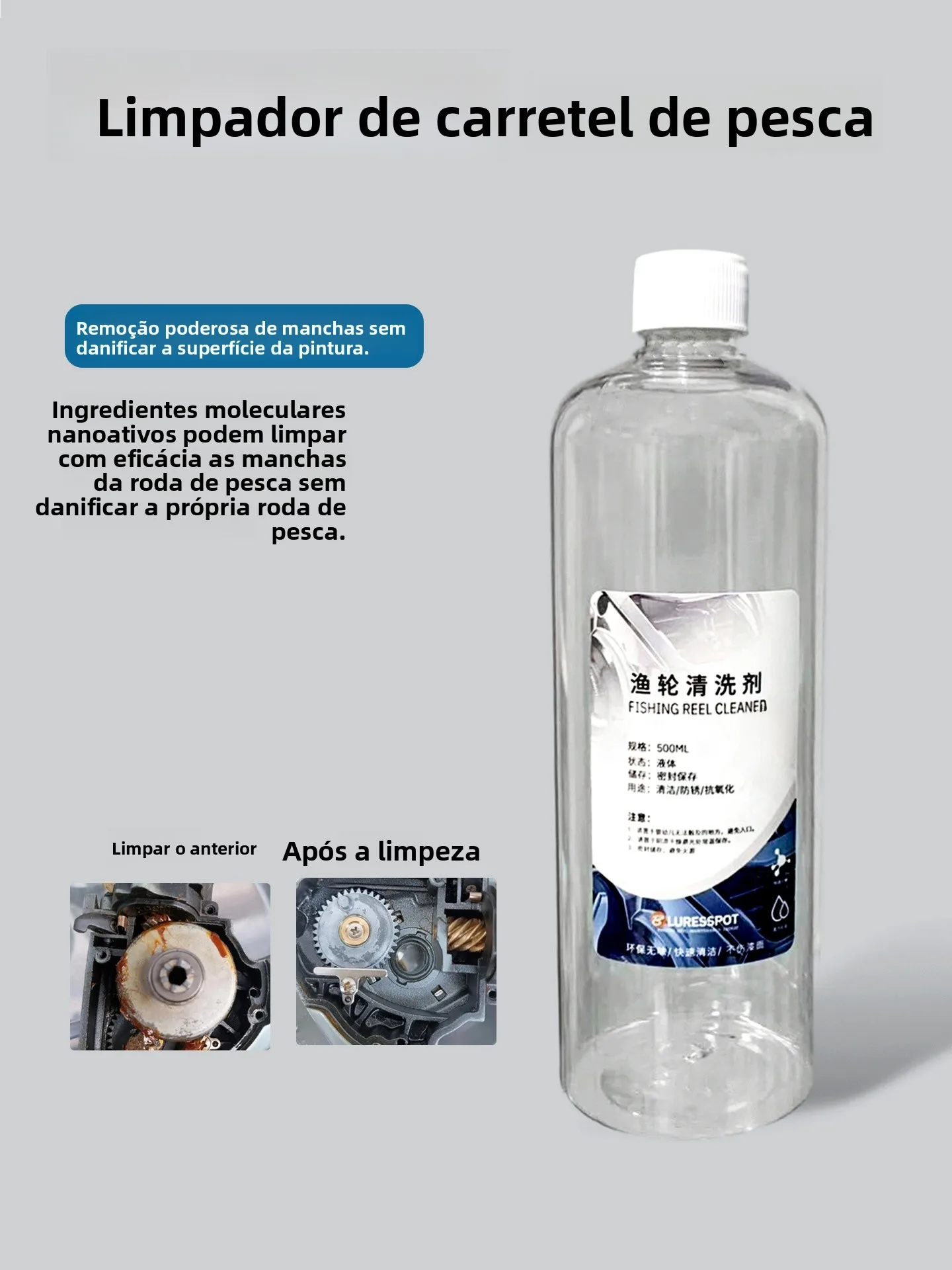 釣り用リール洗浄剤メンテナンス海釣り用ドロップホイールオイル除去洗浄液スピニングリールとドラムリール用