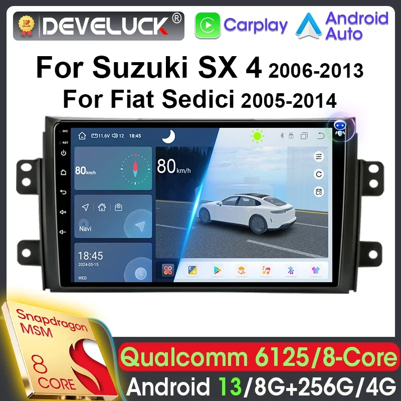 

2 Din Android 13 Car Radio Qualcomm SM6125 For Suzuki SX4 2006-2013 Fiat Sedici 2005-2014 Car Intelligent Systems Carplay Auto