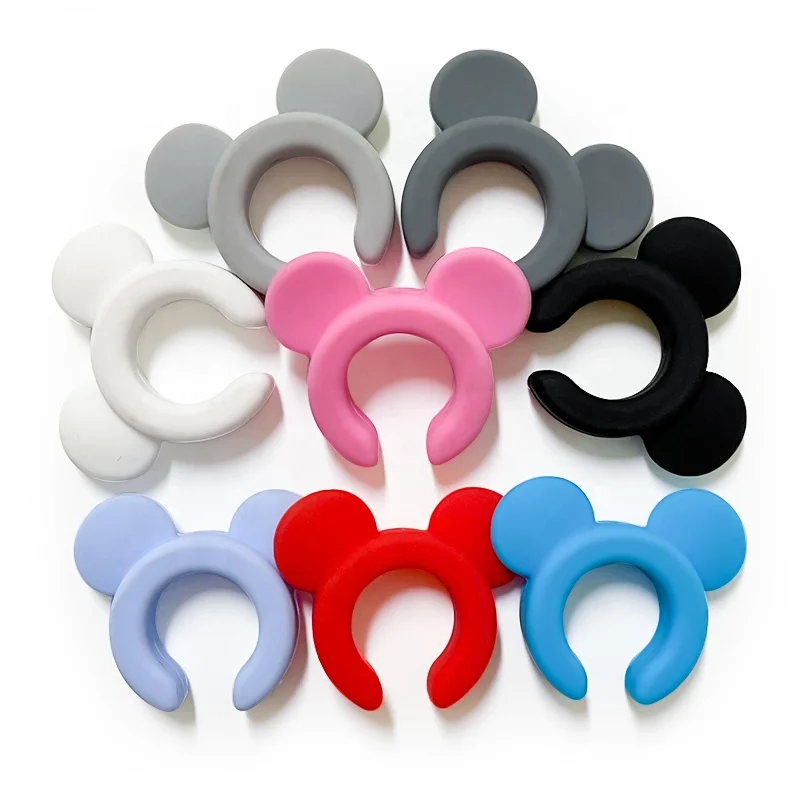 20pcs New Focal Silicone Beads BPA Free Minnie Semi-circular Baby Chew Teething Toy DIY Beaded Pen Jewely Making Accessories