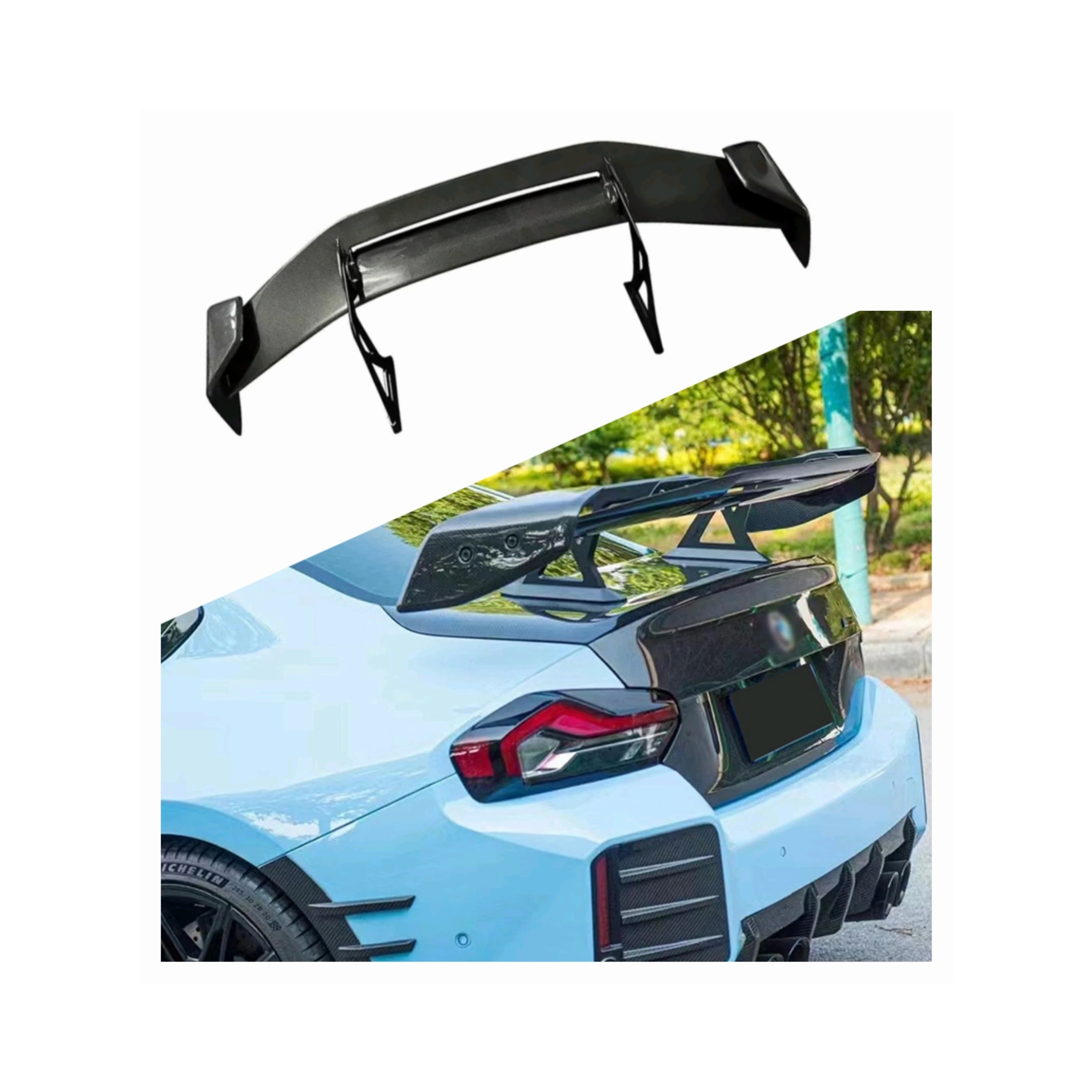 

Three Box Car Universal Rear Wing Carbon Fiber Rear Spoiler for BMW F22 G42 M2 F87 G87