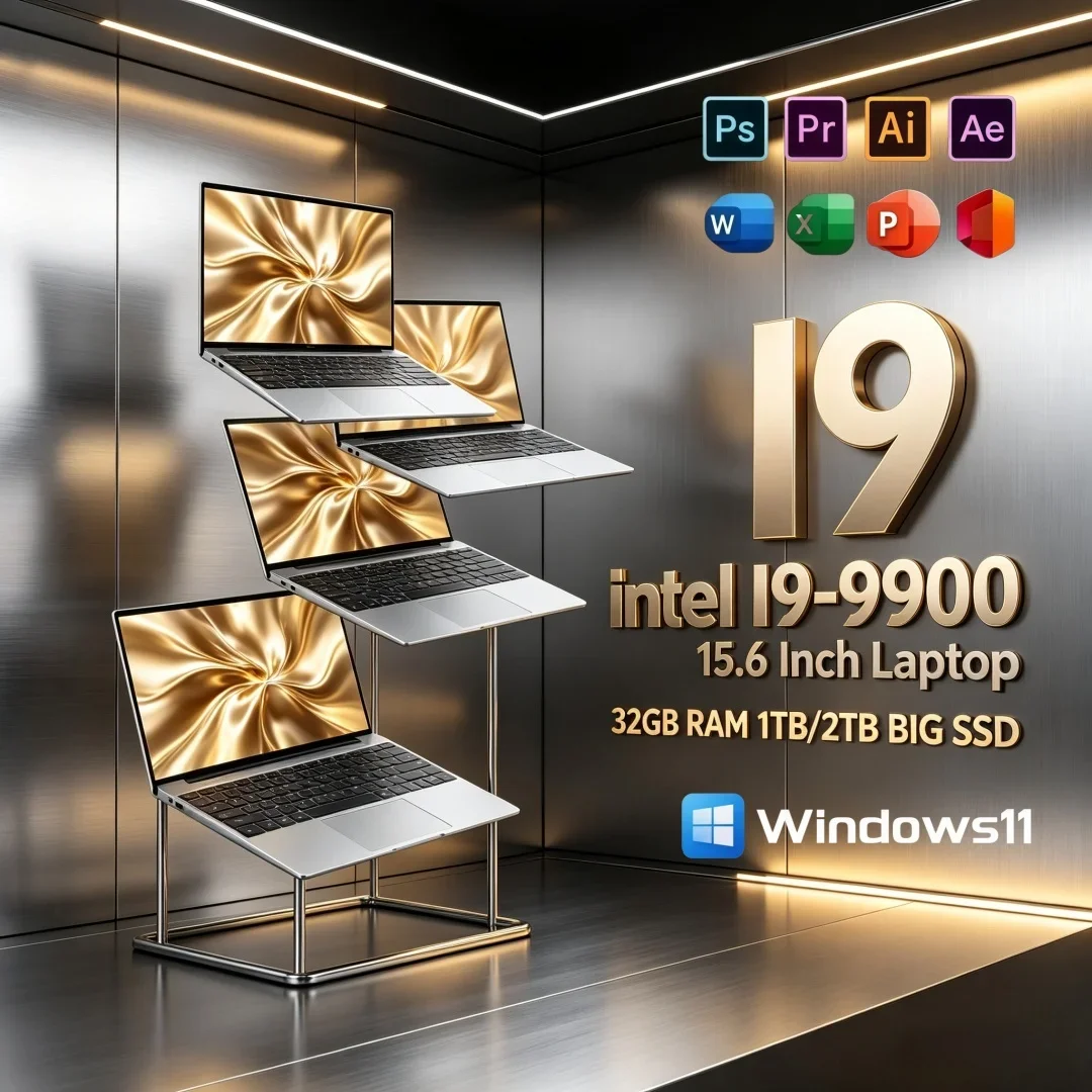 Premium Portable High Performance Win11 Laptop 15.6 Inch Original Ultra Slim Notebook Intel I9-9900 32GB RAM 1TB/2TB SSD