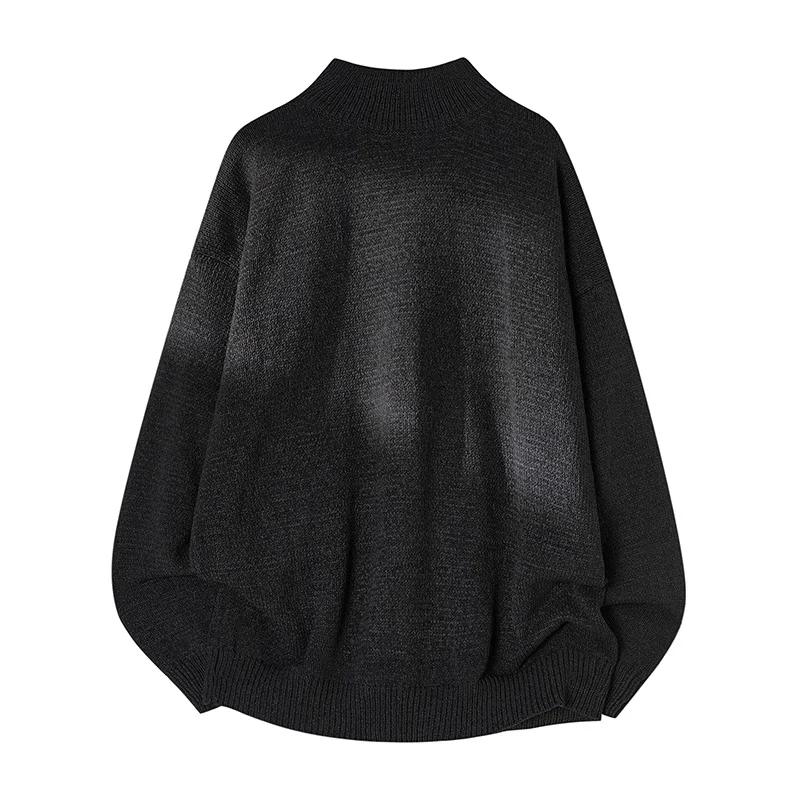 

Вязаный свитер Laid-ba Sle Long Sve для пар, однотонный, с высоким воротником, осенне-зимний, повседневный, удобный, из полиэфирного волокна