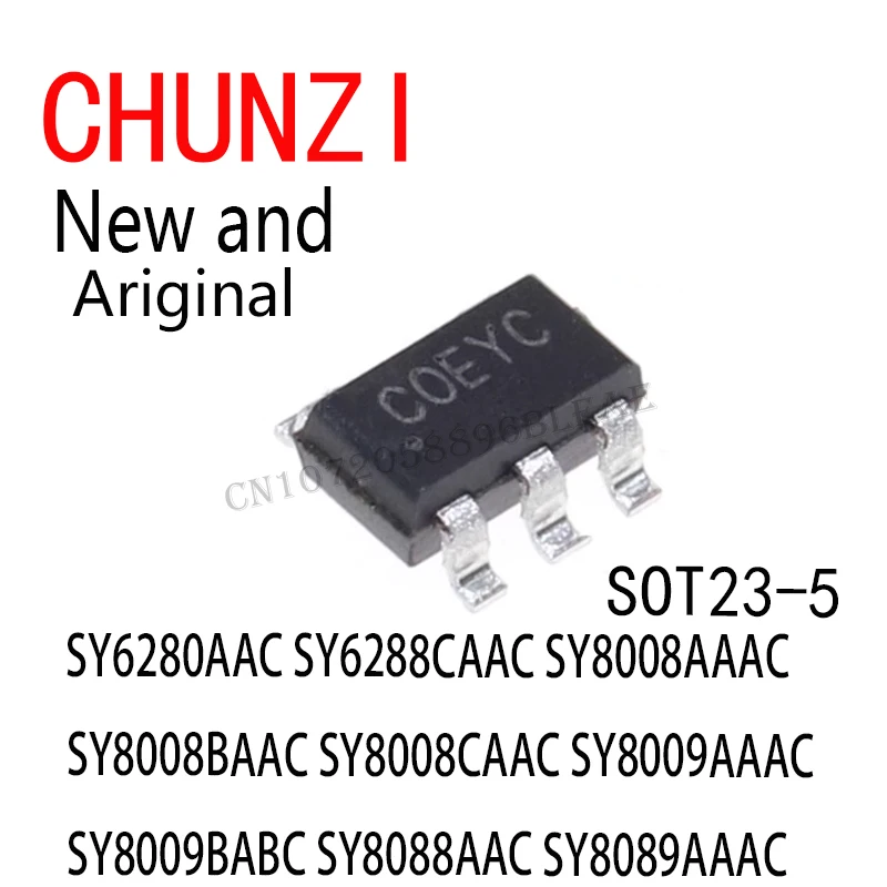 10PCS New and Original SOT23-5 SY6280AAC SY6288CAAC SY8008AAAC SY8008BAAC SY8008CAAC SY8009AAAC SY8009BABC SY8088AAC SY8089AAAC