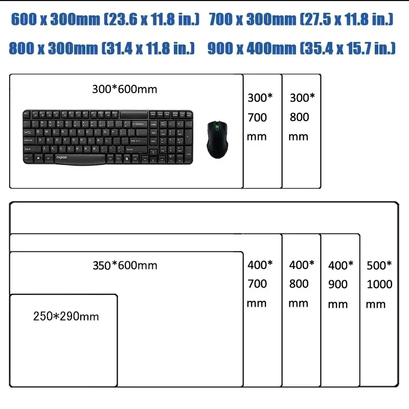 وسادات ألعاب XXL، تمديد سطح المكتب للكمبيوتر، لوحة مفاتيح ميكانيكية متعددة النماذج، لوحة ماوس مطاطية غير قابلة للانزلاق، حصيرة كتابة ممتدة