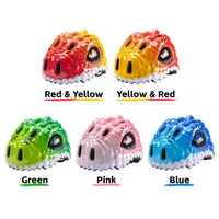 Casco de bicicleta para niños pequeños, casco de dinosaurio ajustable, casco de patinaje transpirable para niños y niñas