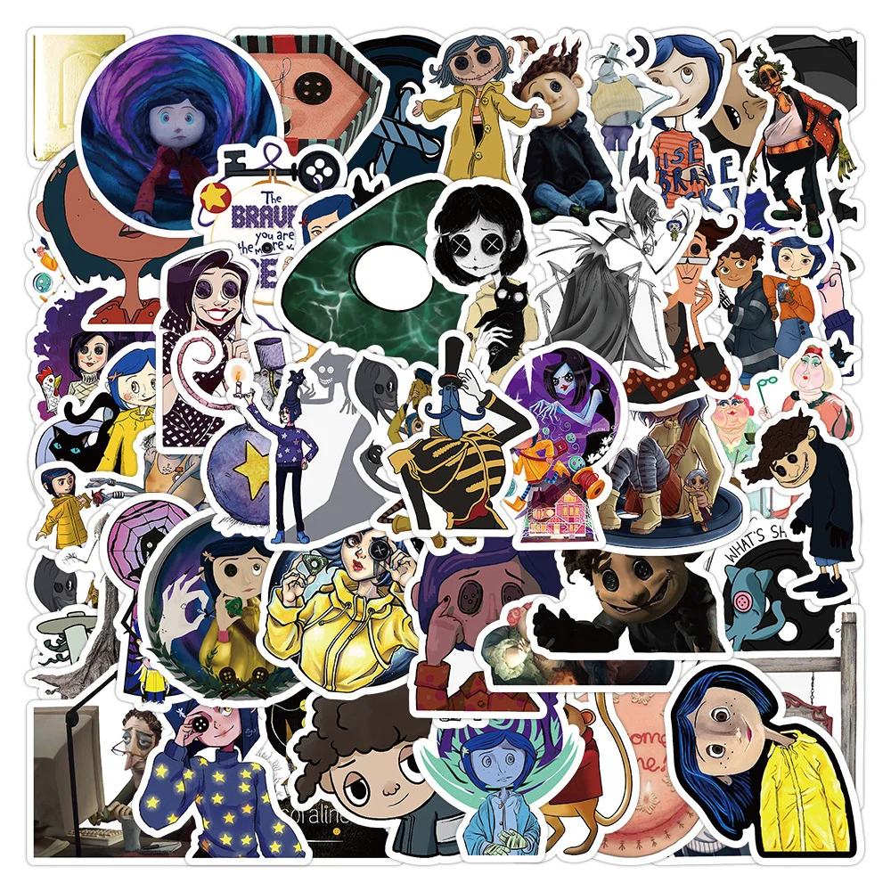 10/30/50pcs Horror Movie Coraline & the Secret Door Stickers for Laptop Car Motorcycle Waterproof Cool Cartoon Sticker Kids Toys