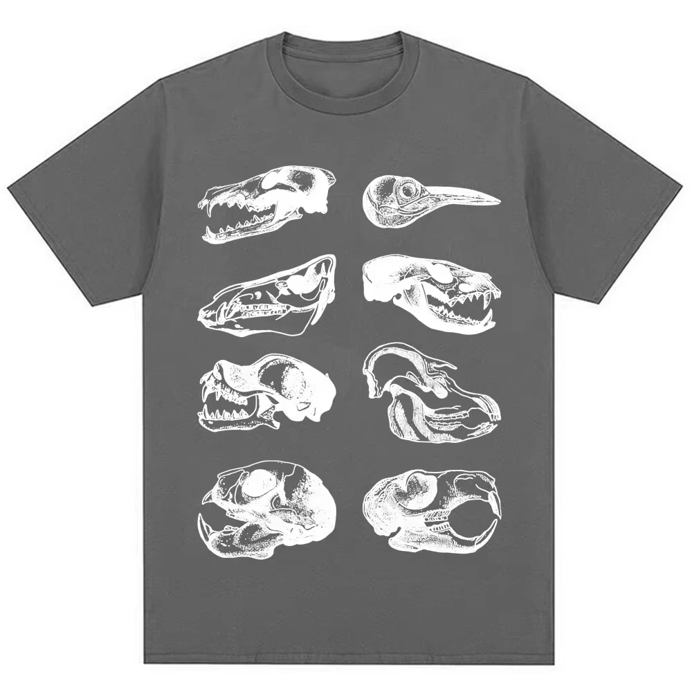 Funny Animal Skull Skeleton Graphic T-shirts Men Women Harajuku Gothic Summer T Shirts Loose Cotton High Quality Hipster T Shirt