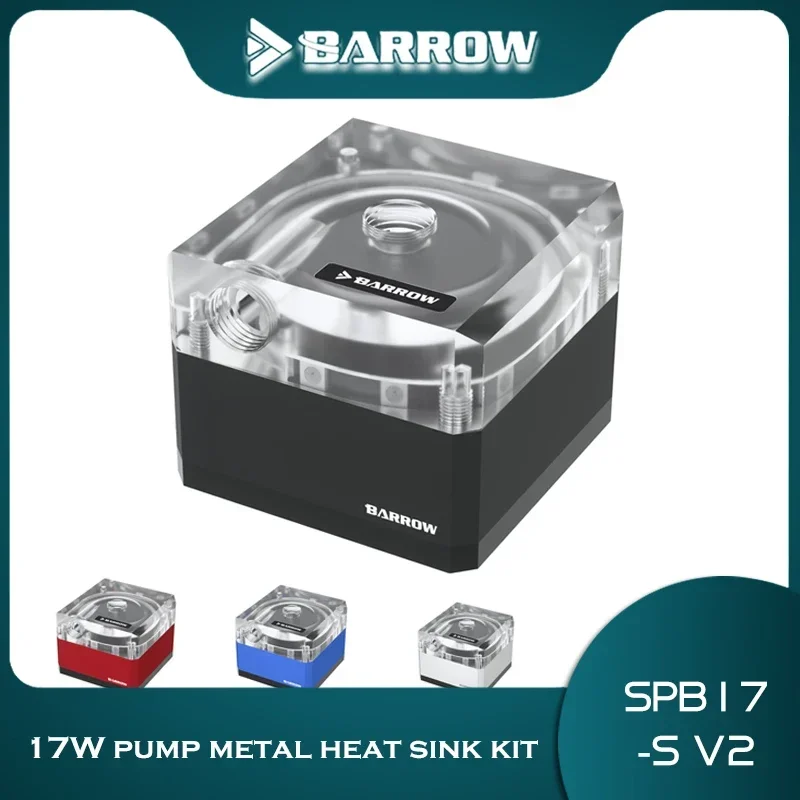 Barrow Water Cooling DDC Pump 17W Speed Control PWM PUMP,5V 3PIN Light Strip +Aluminum Radiator Cover AURA SPB17-S V2