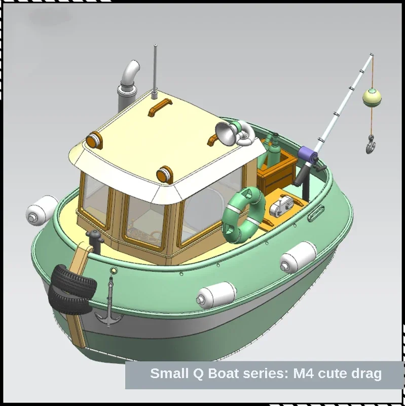 Cross border 1/18 Tug M4 Tugboat Hand-assembled Remote Control Boat Model Kit