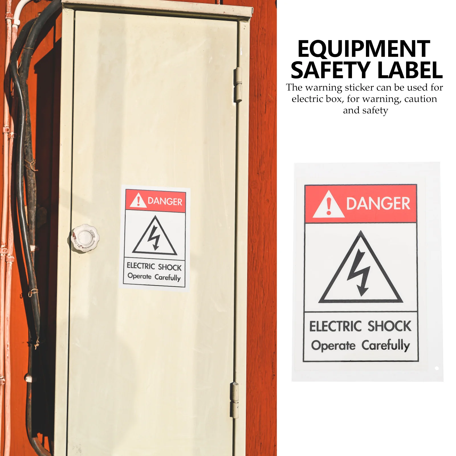 Equipment Electric Shocks Sign Sticker Electric Shocks Caution Label Sticker Electric shock warning hazard warning