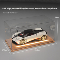 1:18 Car Model Base PVC Dust Cover Lighted Transparent Display Box Bookshelf Decoration Present For Boys Home Decor Kids Toys