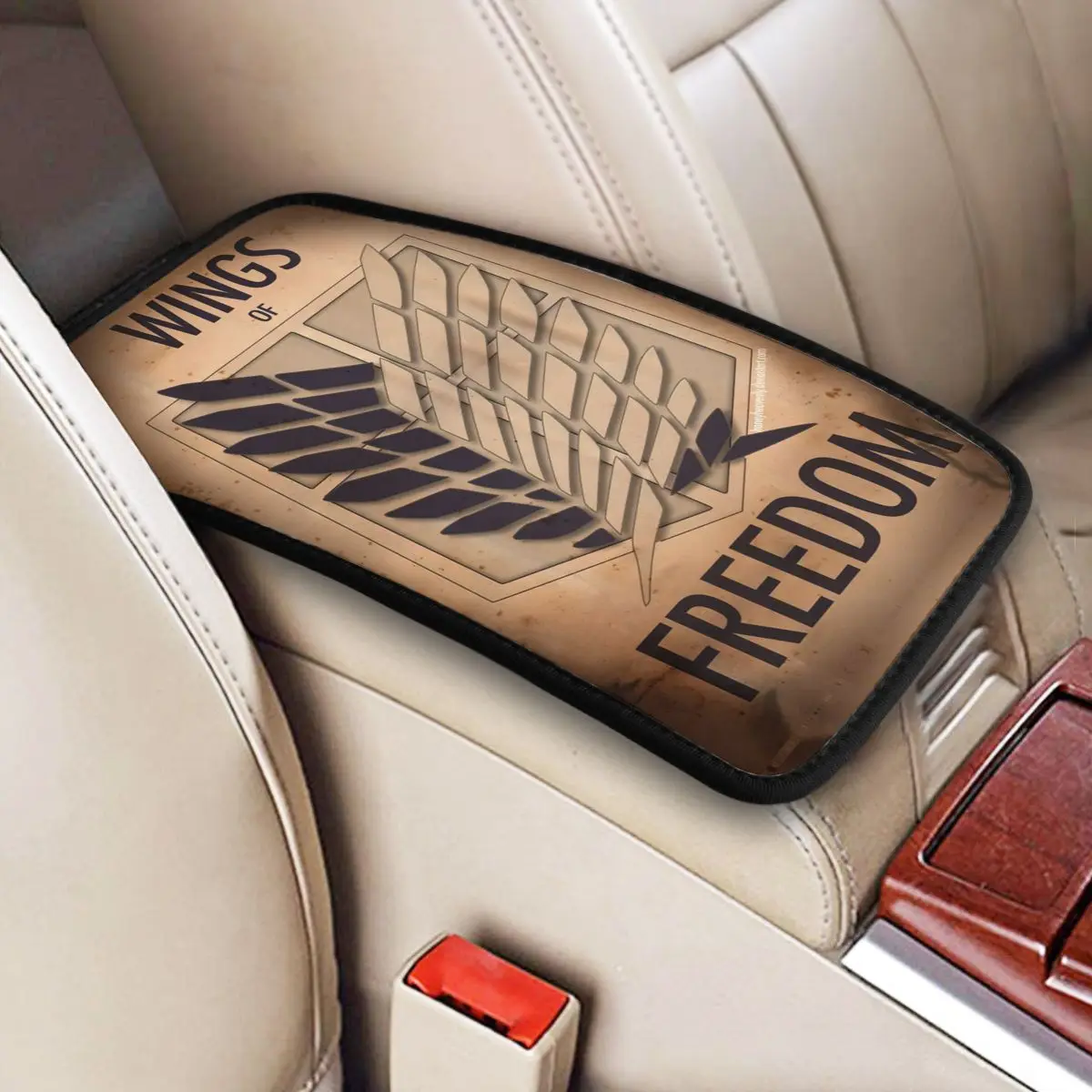 

Attack On Titan Car Accessories Car Handrail Box Cushion Custom Print Non-slip Car Armrest Cover