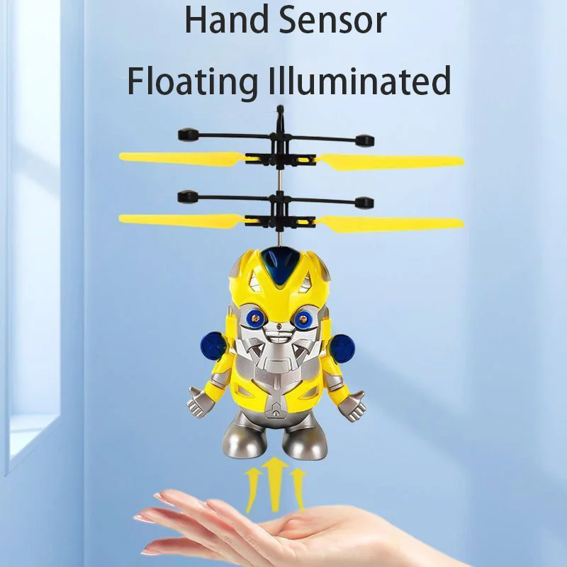 Bumblebee induction flying machine light-emitting drop-resistant hovering induction helicopter novelty children's toys