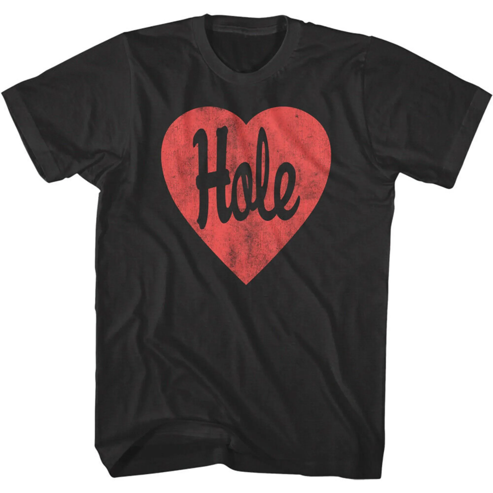 Hole Alt Rock Band T Shirt Vintage Red Heart Logo Graphic Tee American Alternative Grunge Music Group Concert Tour Courtney Love