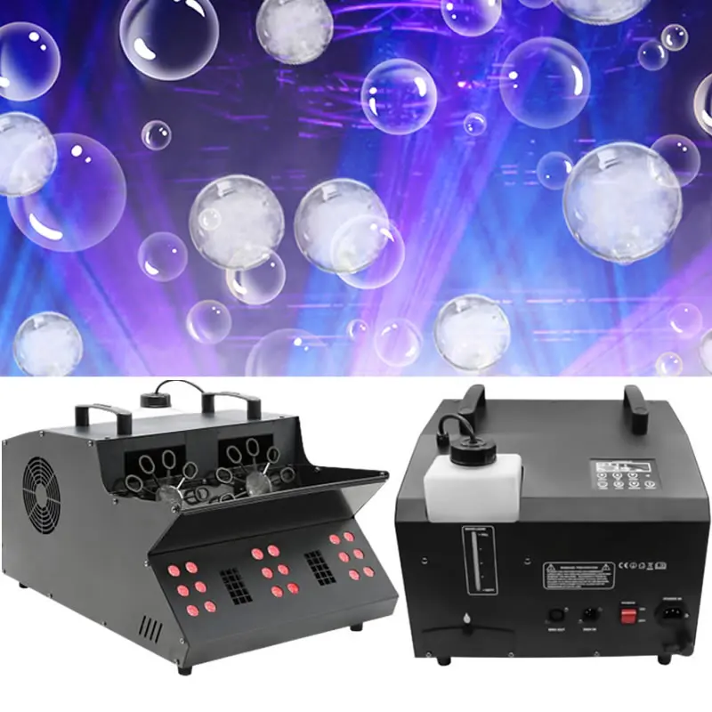 

Stage Led Smoke Bubbles Machine 1500W Four Hole 4M Spray Height DMX Control Wedding Bubble Machines for Ballroom KTV Party Dance