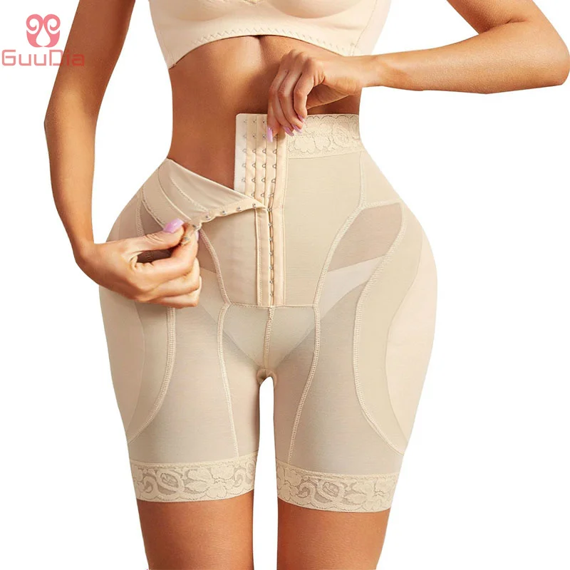 GUUDIA  Tummy Control Shapewear Panties  High Waist Hip Enhancer Shaping Lace Underwear Booty Panty with Hook Closure for Woman