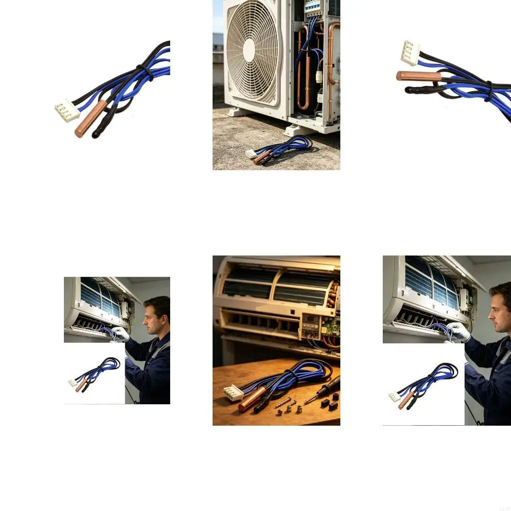 J1HF Air Conditioner Thermistor Replacement with Connector and Wire Harness for Appliance Fault Inspection and Cooling Repair