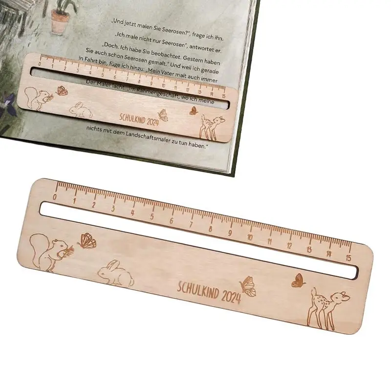 Measuring Ruler Guided Reading Strips Wooden Reading Tracking Rulers Text Guide for Children Students Teachers Accessories