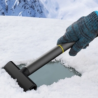 2 In 1 Aluminum alloy Car Snow Shovel Winter Windshield Defrosting Ice Scraper Tool Multifunction Glass Snow Removal Tools