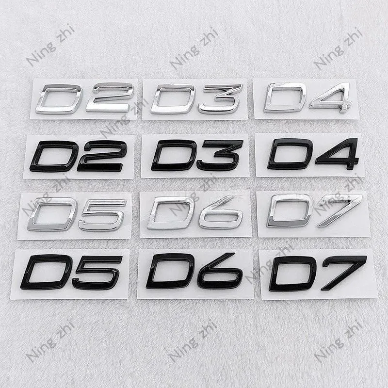Car Metal D2 D3 D4 D5 D6 D7 Letters Logo Trunk Emblem Badge Sticker For Volvo S40 S60 V40 V50 XC40 XC60 V70 V60 S90 C30 XC90