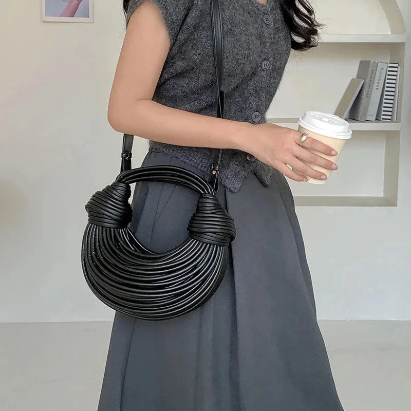 

Fashion Luxury Designer Noodle Interlaced Bag Creative Ins Trendy Women's Personalized Commuting One Shoulder Crossbody Handbag