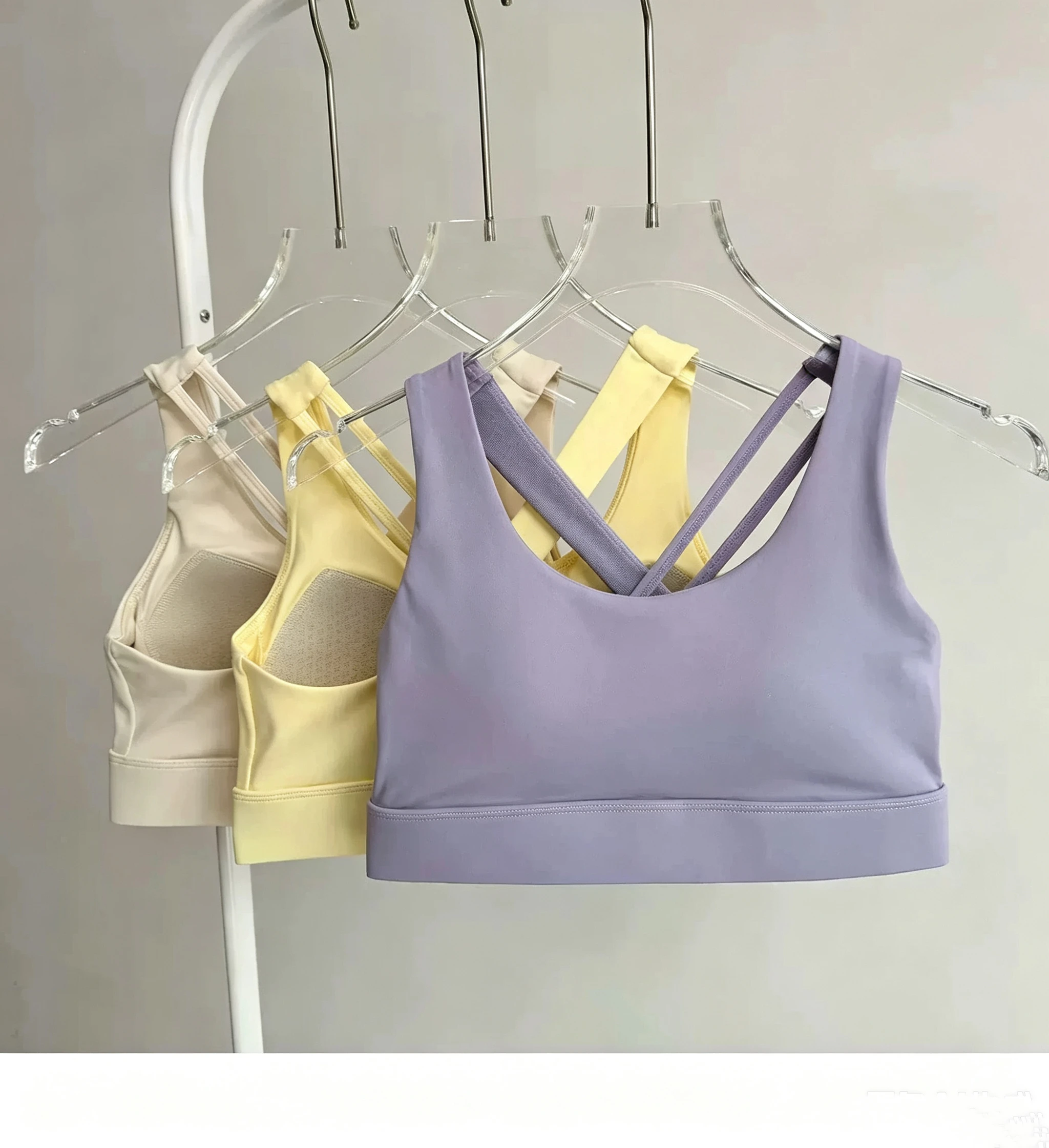 Stoßfester Sport-BH für Damen, einteiliges Racerback-Tanktop mit verstellbaren Haken, professioneller BH für Laufen, Yoga, Training und Fitness – Detail 12