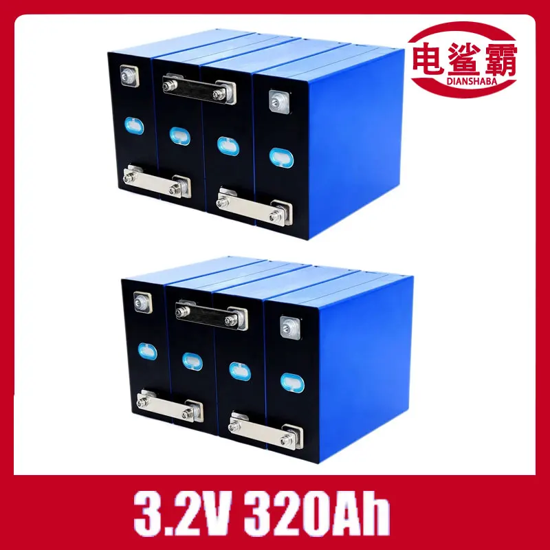 Brand new A-class 320Ah rechargeable battery with 8000 cycles LiFePO4 3.2V, suitable for DIY 12V 24V RV electric vehicle solar s