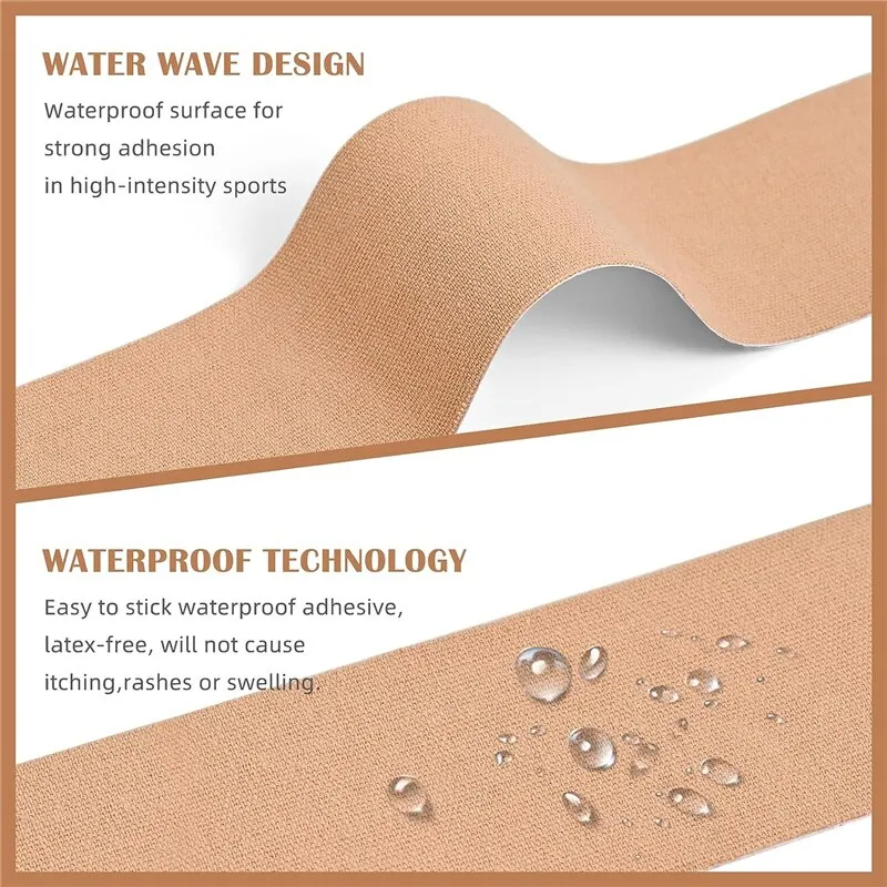 Kinesiologi plester pertolongan pertama perban Gym Fitness Olahraga perekat elastis Strain pita cedera stiker pereda nyeri otot lutut 2 buah