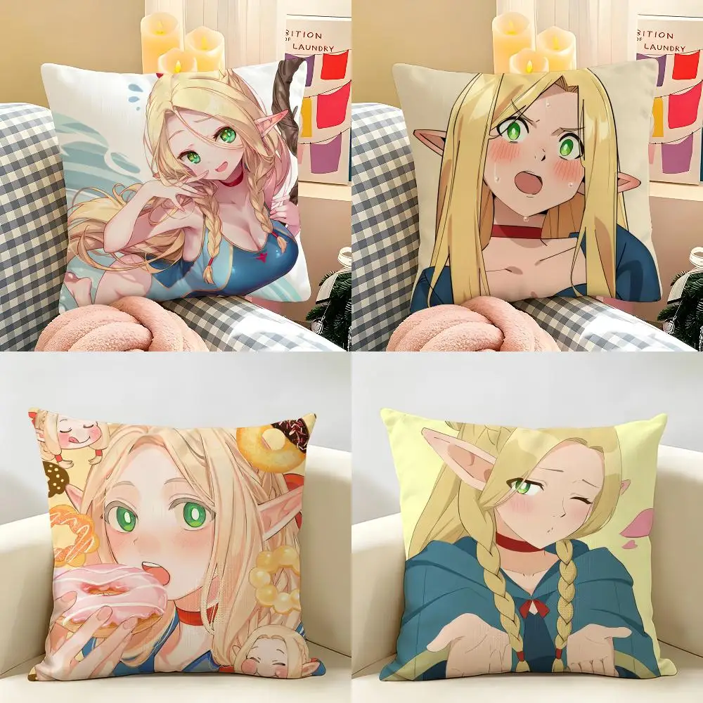 M-Marcille Donato Delicious Dungeon Cushion Cover Natural Linen Organic Fabric Double-Sided Printing Room Sofa Decor Pillow Case