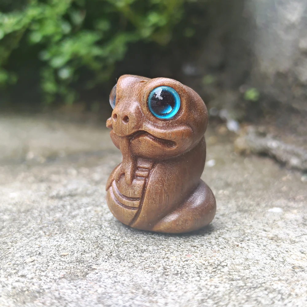 1.1 Inch Wooden Snake Ornament, Ethnic Style, Simple Style, Suitable for Holiday Decorations, Home Decor, Christmas Decorations, Tabletop Decorations, Living Room, Party Decorations