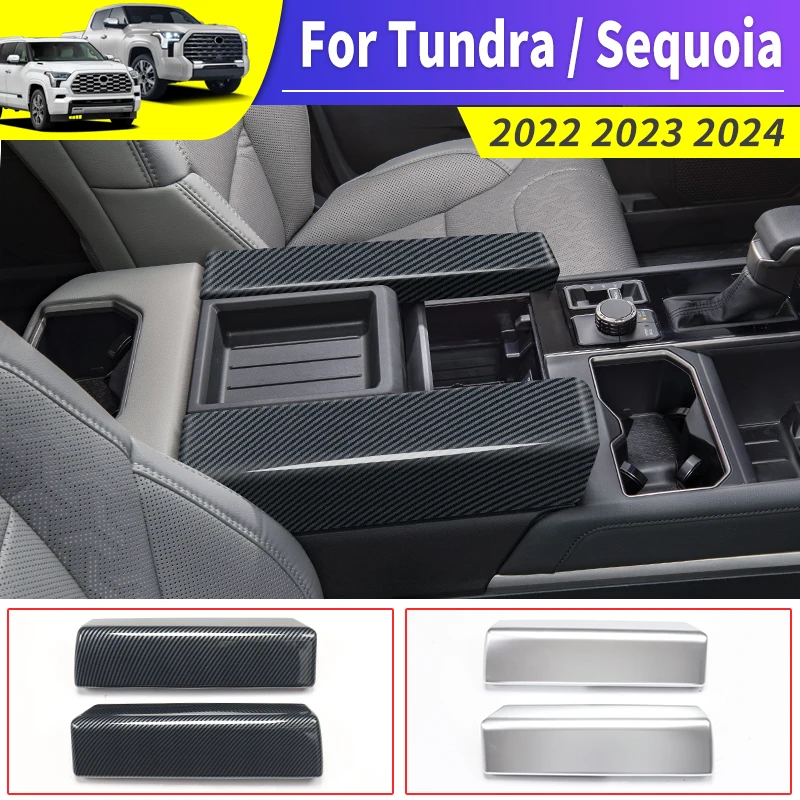 Suitable for 2022-2024 Toyota Tundra Sequoia car armrest box decoration stickers internal upgrade high-end modified accessories