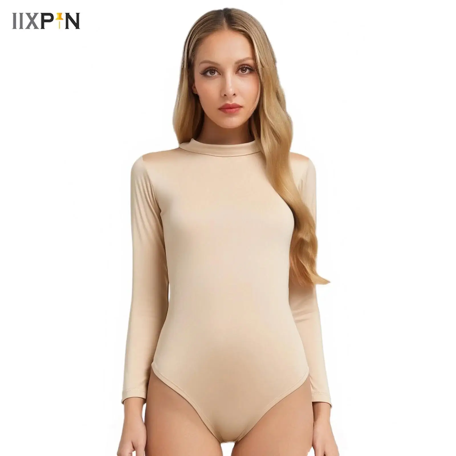 

Women Ballet Practic Leotard Long Sleeve Solid Color Gymnastics Figure Skating Dance Acrobatics Competition Performance Bodysuit