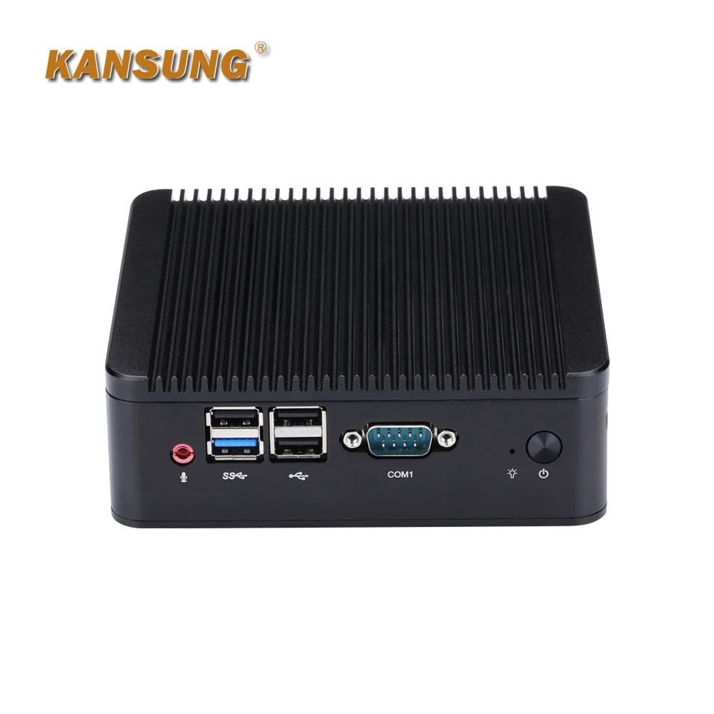 Kansung 팬리스 컴퓨터 쿼드 코어 미니 PC, N22920, DDR3L 2 * Lan 4 * USB 4 * COM