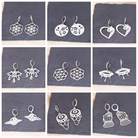 Kinitial Stainless Steel Octagami Origami 24 Carat Teardrop Evil Eye Saturn Planet Earrings For Women Trendy Piercing Jewelry