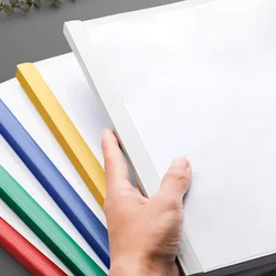 10 adet Klasör Sürgülü Çubuk Kelepçeleri Bağlayıcı Klipler Rot A4 Kağıt Dosyaları Plastik Klasörler Temizle Rapor Kapağı Ofis Masası