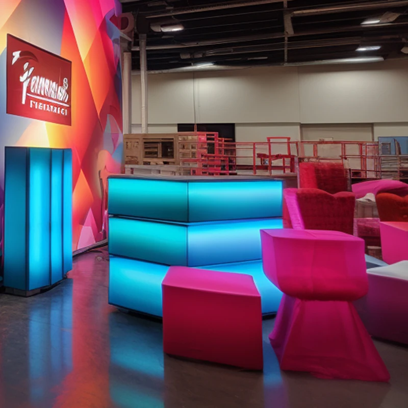 Présentoir modulaire portatif de représente de vendeur de cabine d'émission commerciale présentoirs de toile de fond publicitaire