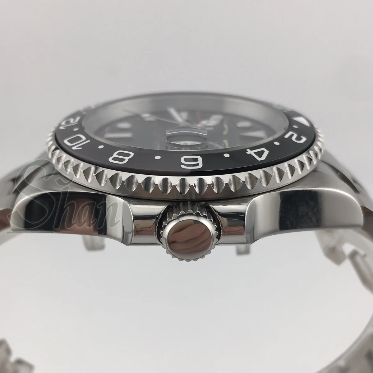 NH34 40 مللي متر ساعة ميكانيكية للرجال GMT قرص فريد من نوعه إطار سيراميك زجاج الياقوت 100 متر ساعة رياضية رجالية مقاومة للماء