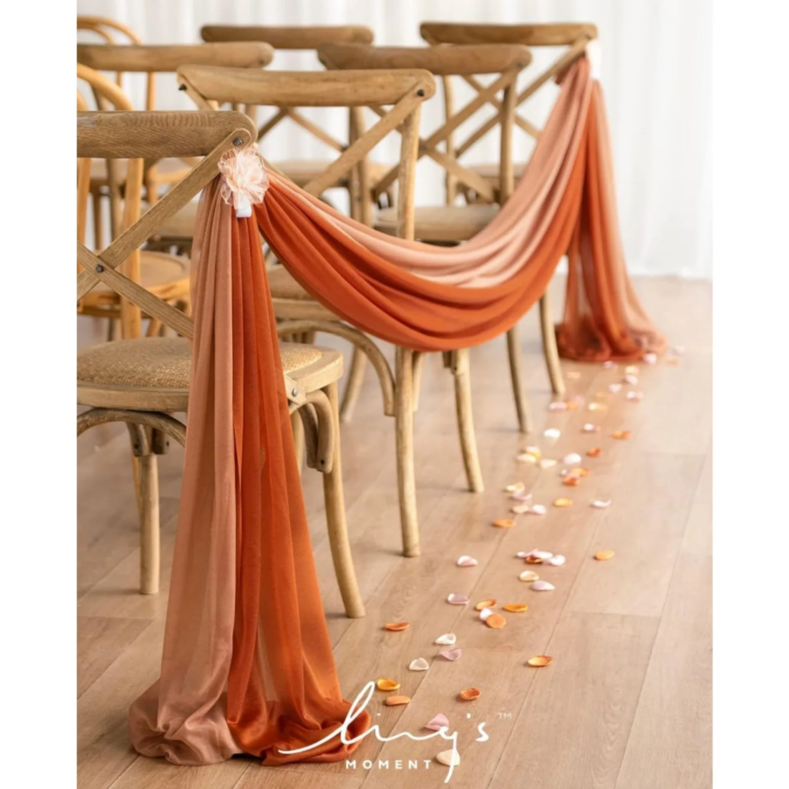 6pcs Wedding Arch Draping Fabric Sheer Chiffon Curtain Drapes For Wedding Ceremony Reception Birthday Party Christmas Decoration